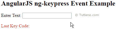 Angularjs ng-keypress event example result or output