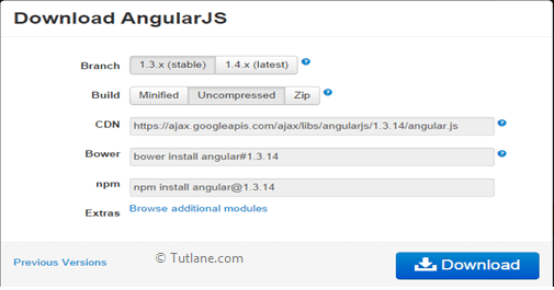 Download Angularjs from site and use it in application