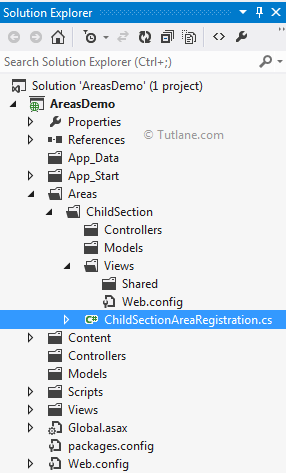 after adding area section in asp.net mvc application