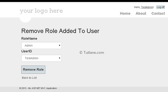 Remove role added to users in asp.net mvc membership provider