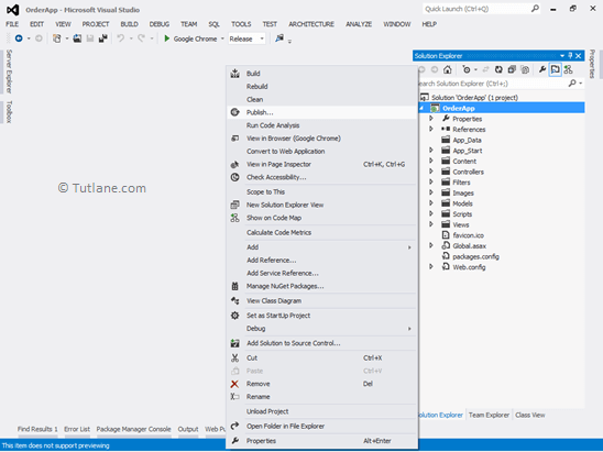 Right click project and select publish option to deploy application