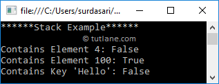 C# Stack Contains() Method Example Result