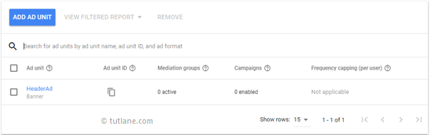 After Creating Ad Units in AdMob