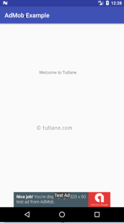 Android Integrate AdMob Banner Ads in App Example Result