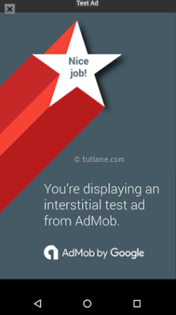 Android Integrate AdMob Interstitial Ads in App Example Result