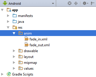 Android Fade In Fade Out Project with Anim Folder