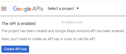 Create a API Key in Google Maps Console