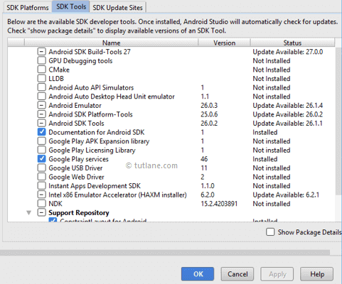 Android Install Google Play Services in Android Studio