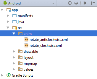 Android Rotate Animations (Clockwise / Anti Clockwise) Project with Anim Folder