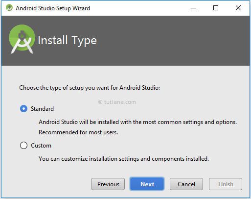 Android Studio Select Standard Version to Install