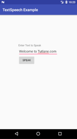 Android TextToSpeech Example Result
