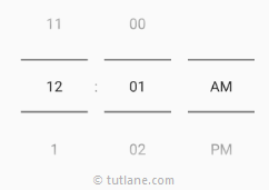 Android TimePicker Dialog in Spinner Mode with AM / PM format Example Diagram
