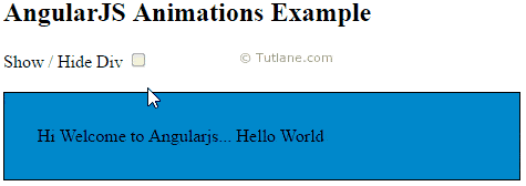 Angularjs animations example result or output