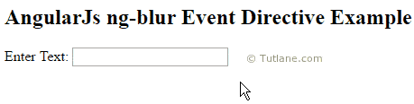 Angularjs ng-blur event function directive example result or output