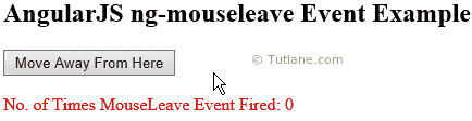 Angularjs ng-mouseleave event directive example result or output