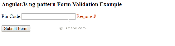 Angularjs number validation with ng-pattern directive example result or output