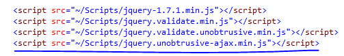 Adding unobstrusive jquery file in asp.net mvc ajax helpers method
