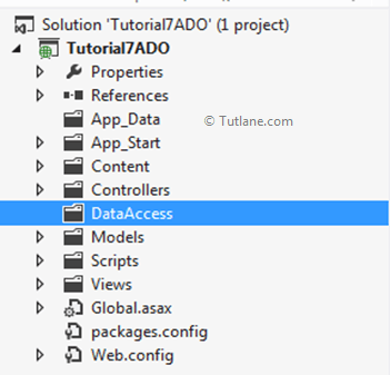 Add dataaccess folder in asp.net mvc application
