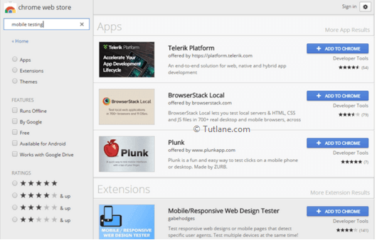 Adding mobile testing extensions in google chrome