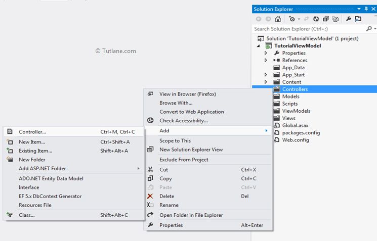 add new controller in asp.net mvc application