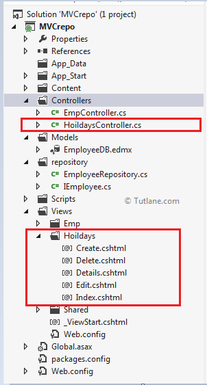 scaffolding options controller in asp.net mvc application with crud operations