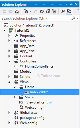 After adding view in asp.net mvc application our project structure