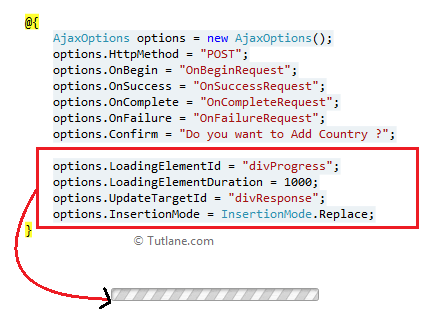 Set up ajax loading image while submitting page request in asp.net mvc application