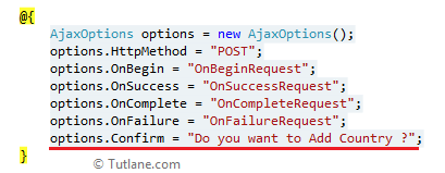 Ajax helper method options in asp.net mvc application