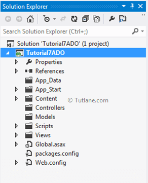 ado.net Asp.net mvc application structure