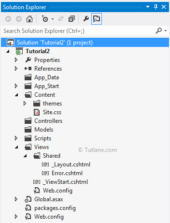 Basic application folder structure in asp.net mvc 4 application