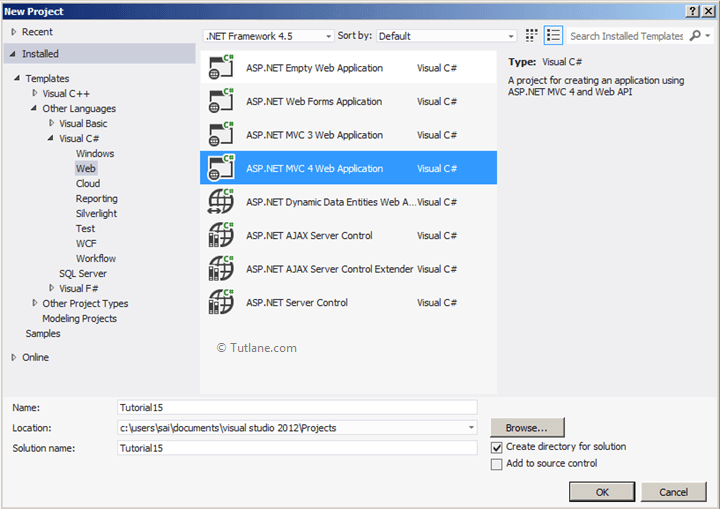 Create new asynchronous asp.net mvc application