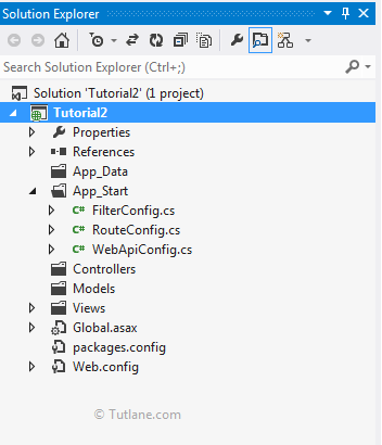 Empty application folder structure in asp.net mvc project template