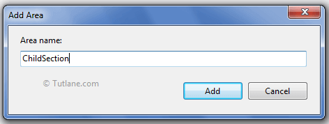 give name to area in asp.net mvc application