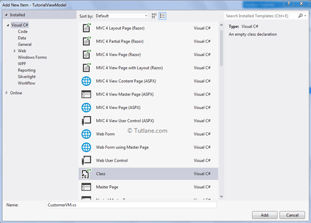 give name to class file in asp.net mvc application