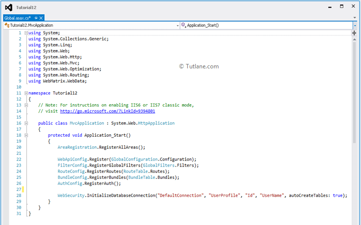 Global.asax file in asp.net mvc applicaiton with database conneciton