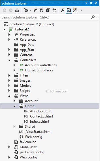 Internet Application Template folder structure in asp.net mvc 4 application or project