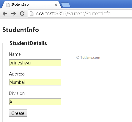 Output of student info page to avoid cross site request forgery in asp.net mvc