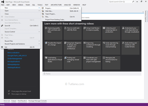 Creating new asp.net mvc database first approach application