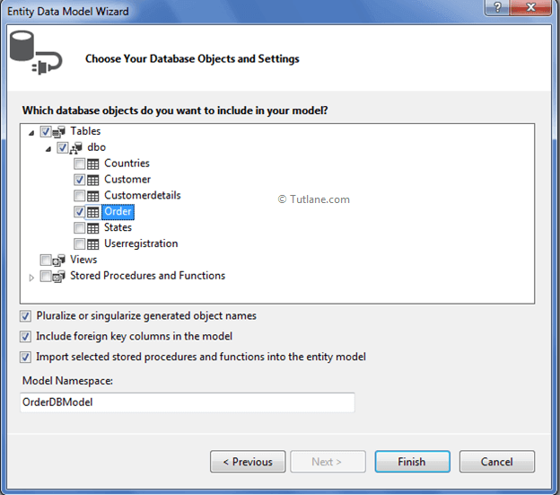 select order table from database in asp.net mvc