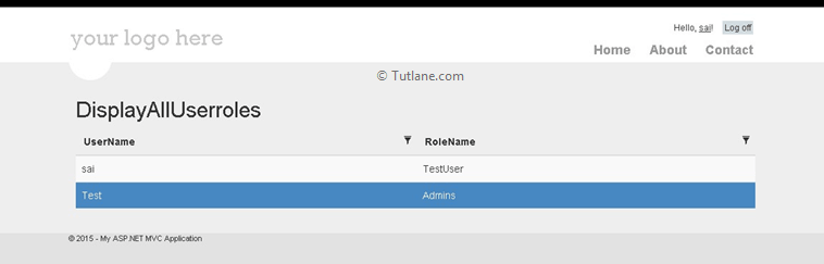 Display all users and roles in asp.net mvc membership provider