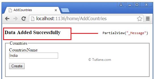 Displaying Partial view after adding data in asp.net mvc ajax helpers example