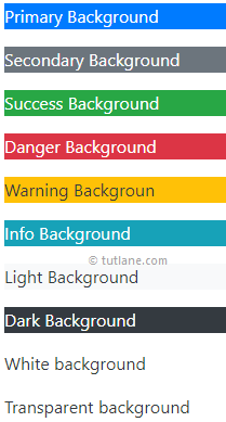 Bootstrap background color classes example result