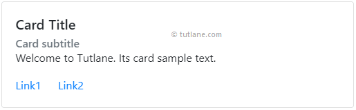 Bootstrap cards with titles, links and text example result