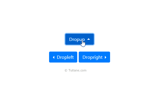 Bootstrap change dropdown menu directions example result
