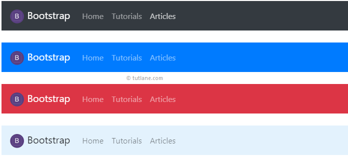 Bootstrap colored navbars example result