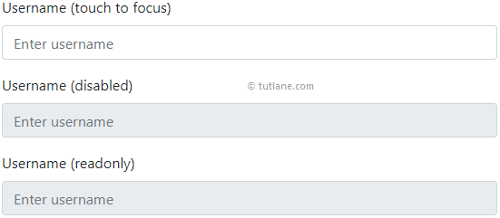 Bootstrap form control states example result