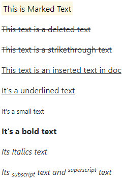 Bootstrap text formatting example result