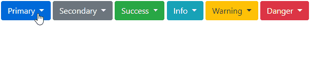 Bootstrap multiple buttons with dropdowns example result