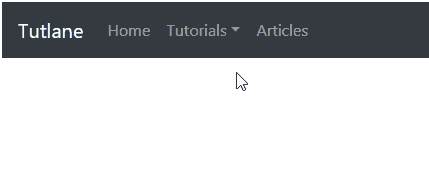 Bootstrap navbar with dropdown menu example result