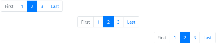 Bootstrap pagination alignment example result